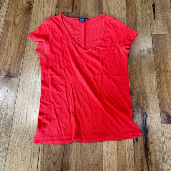Ralph Lauren Bright Red V-Neck Women's Tee - Picture 1 of 3